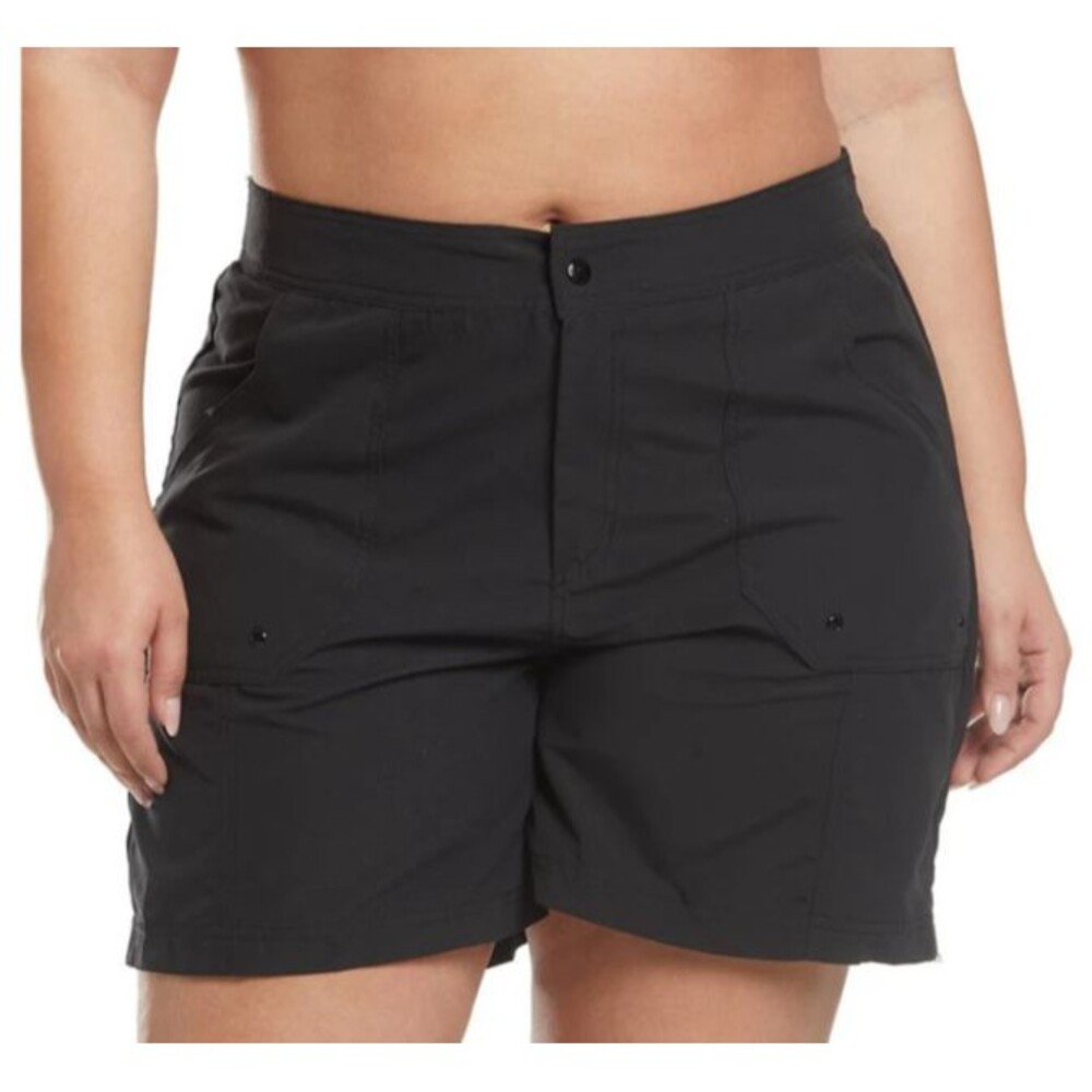 NEW Maxine of Hollywood Womens Black Plus Swimwear Board Shorts Bottoms 16 Clean